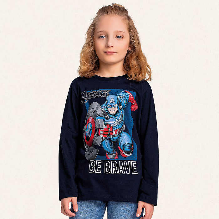 Camiseta manga longa em meia malha