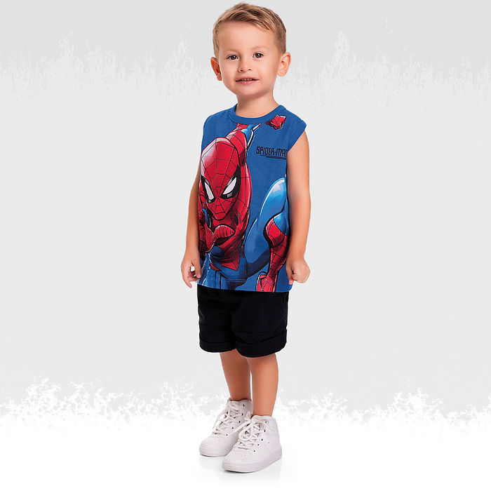 Regata em meia malha spiderman