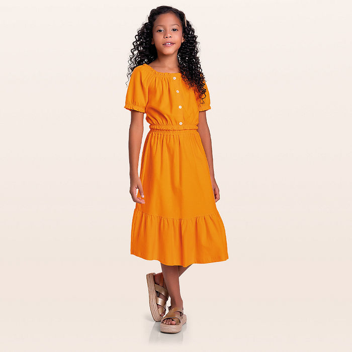 Conjunto blusa cropped e saia midi em cotton flamê