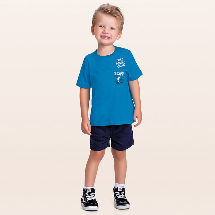 Camiseta em meia malha tubarão