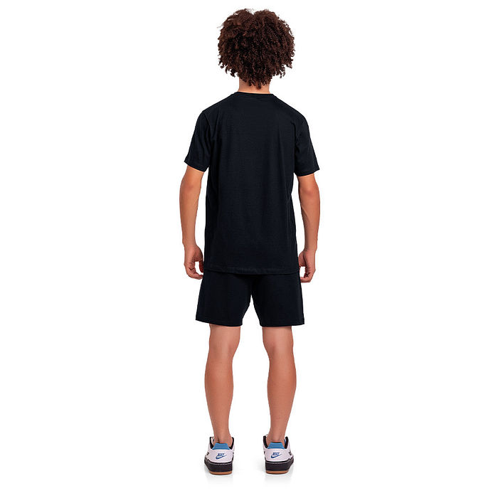 Conjunto juvenil camiseta em meia malha e bermuda moletinho