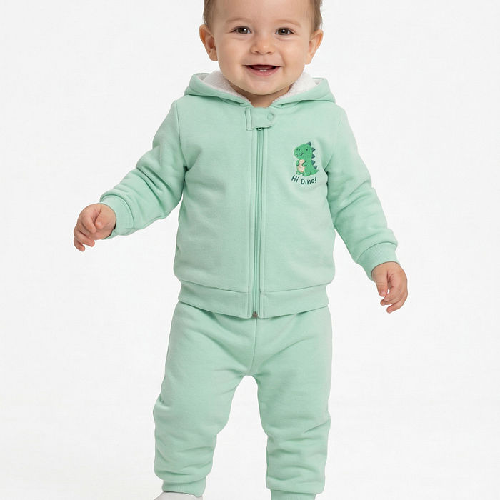 Conjunto jaqueta com capuz e calça