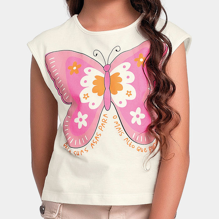 Blusa com estampa de borboleta