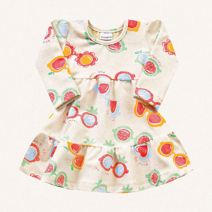 Vestido óculos em molecotton linho