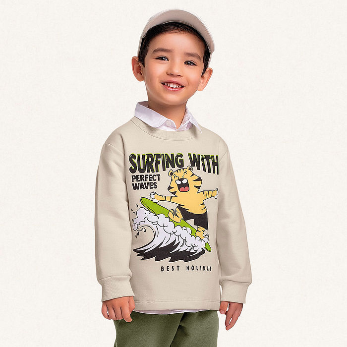 Conjunto blusão e calça em moletom surfing