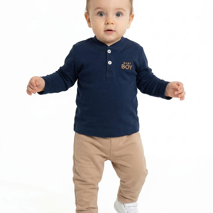 Conjunto camiseta manga longa e calça