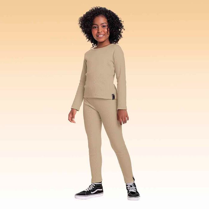 Blusa manga longa em ribana 2x1