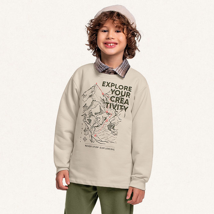 Conjunto blusão e calça em moletom explore