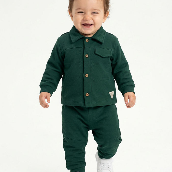 Conjunto casaco aberto e calça