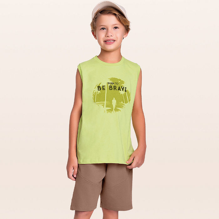 Conjunto regata e bermuda brave