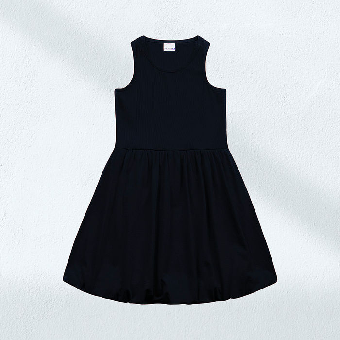 Vestido balonê em ribana 2x1