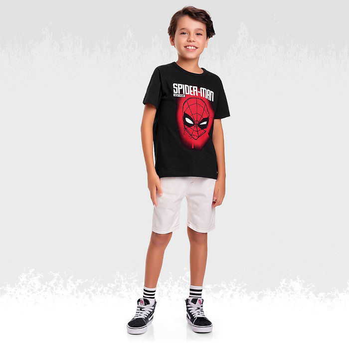 Camiseta em meia malha homem-aranha