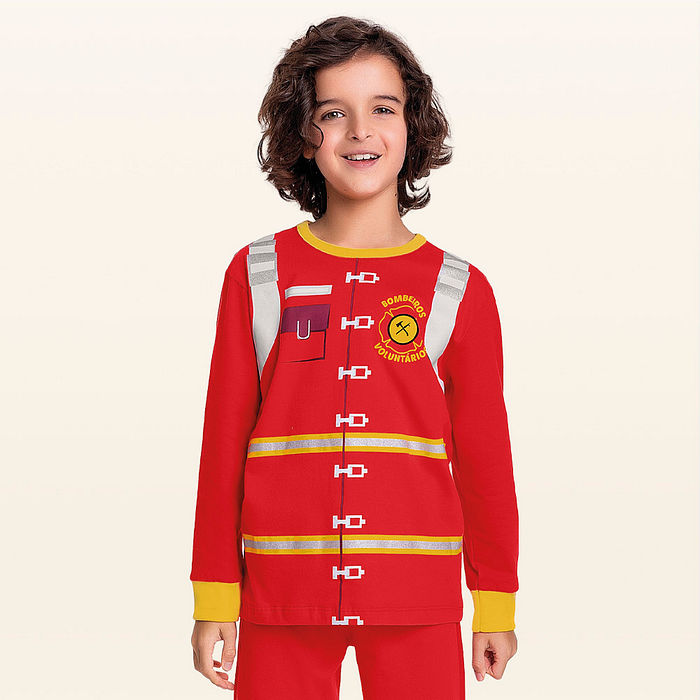 Conjunto pijama camiseta manga longa e calça profissão