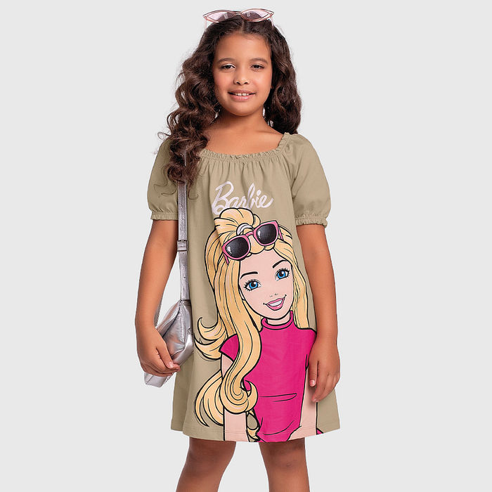 Vestido em meia malha da Barbie