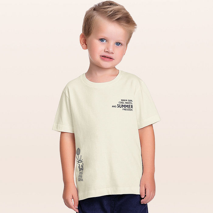 Camiseta em meia malha mar