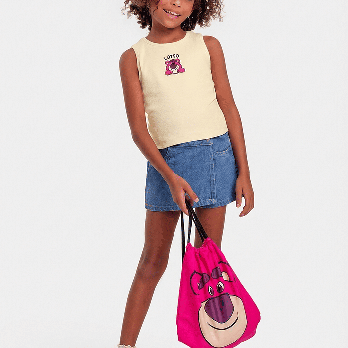 Regata com bordado e bolsa Lotso