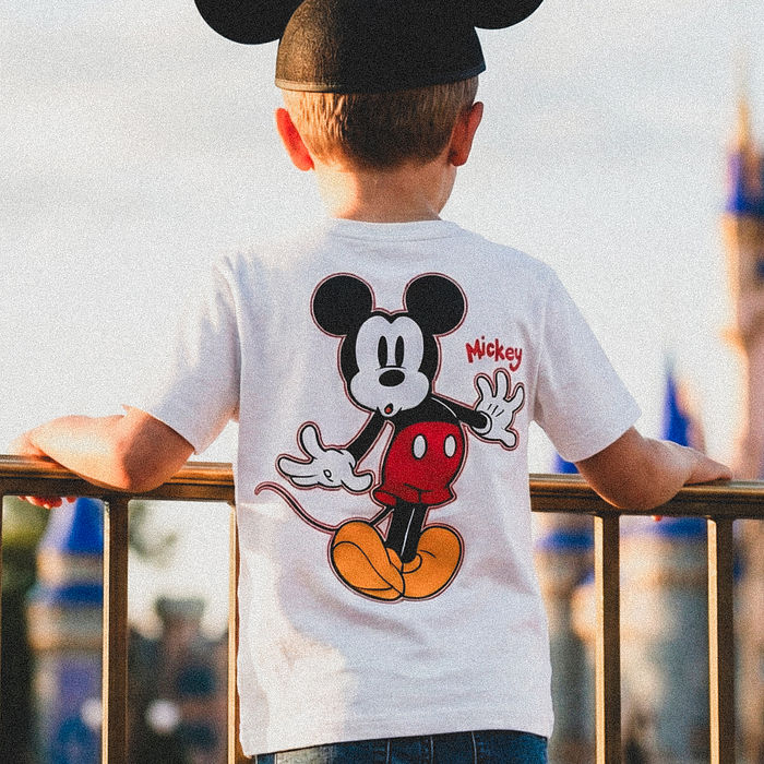Camiseta manga curta infantil Mickey em meia malha