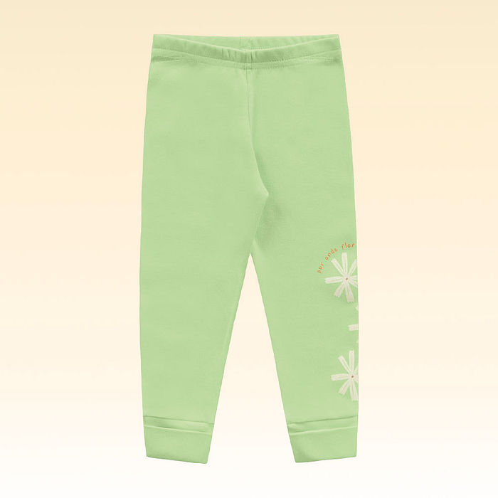 Calça em suedine com estampa de flores