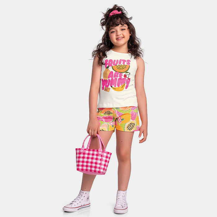 Conjunto regata e short de frutas