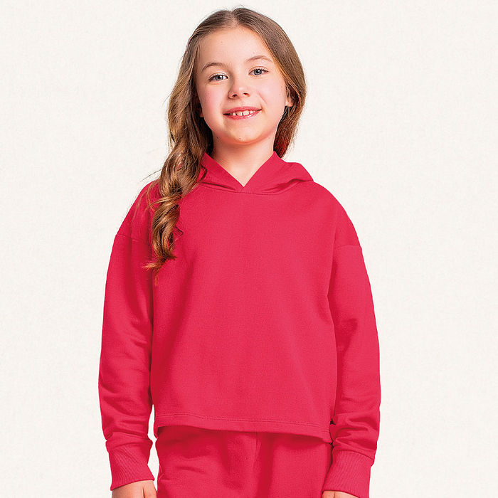 Blusão com capuz em moletom minimalista