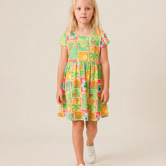 Vestido curto estampado