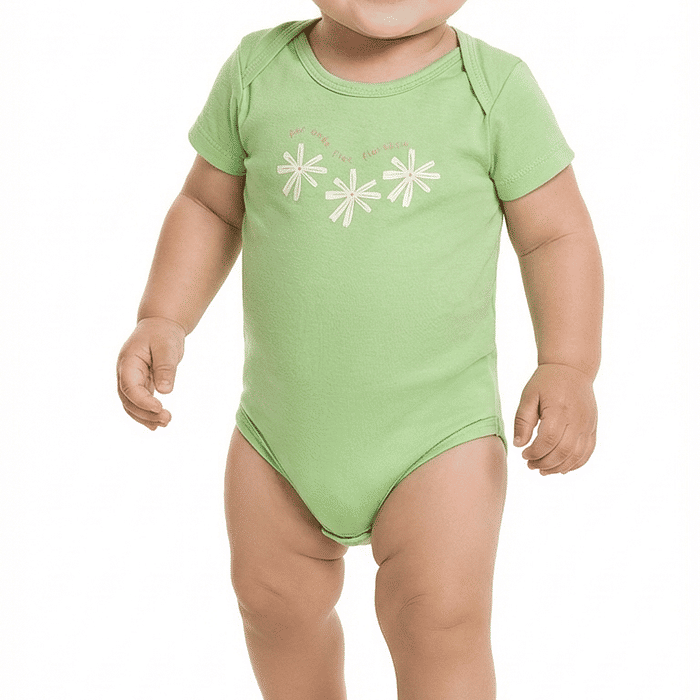 Body manga curta em suedine com estampa floral