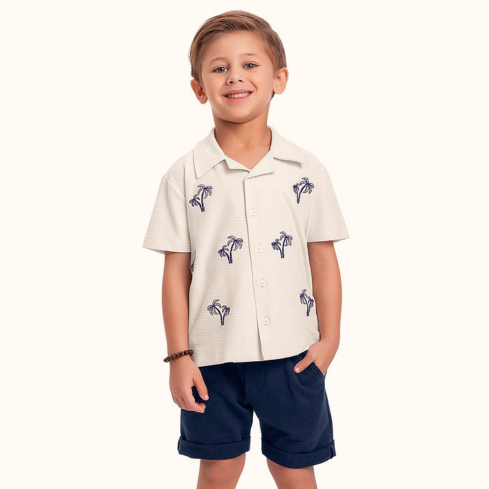 Bermuda em moletinho com bolso funcional e barra dobrada