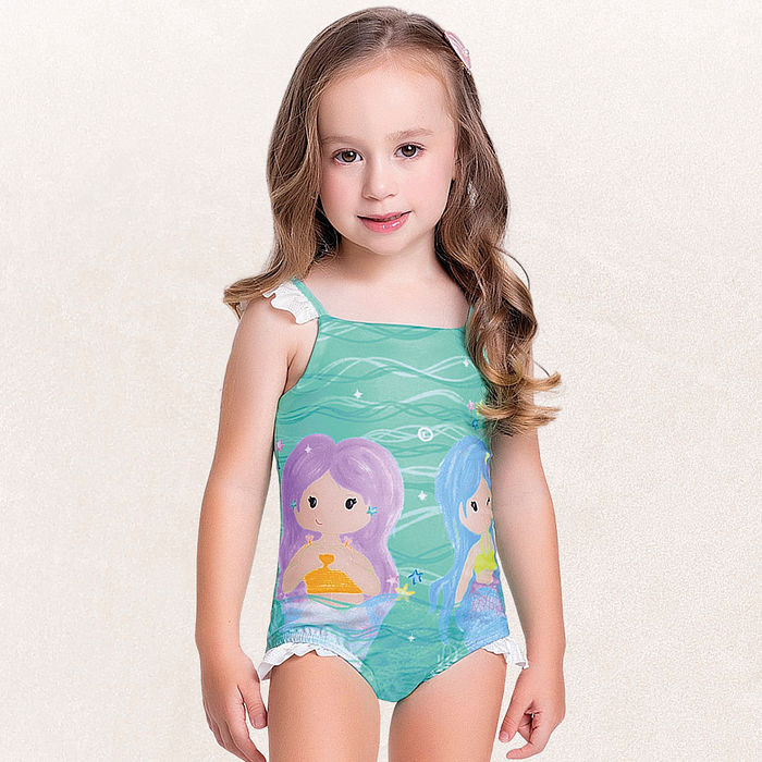 Maiô com forro em cotton poliéster praia sereia