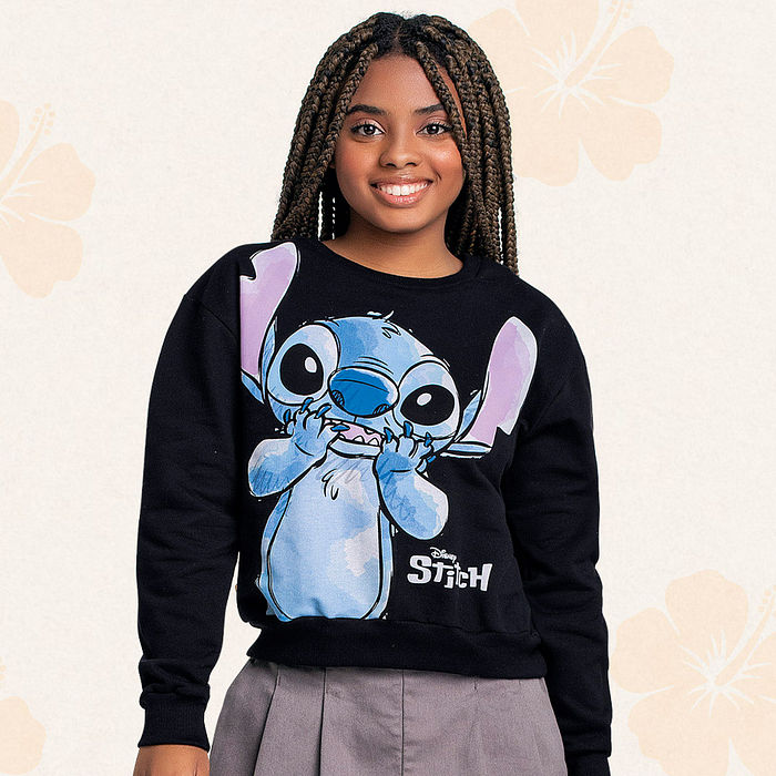 Blusão em moletom Lilo & Stitch