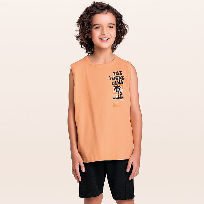 Conjunto regata e bermuda férias