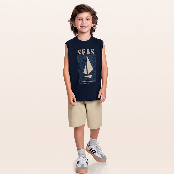 Conjunto regata e bermuda náutico