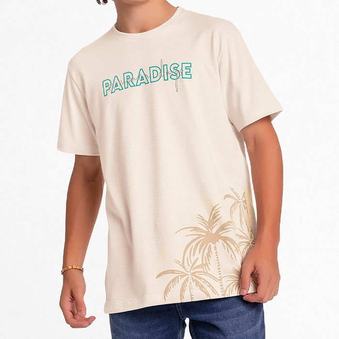 Camiseta malha favo paradise