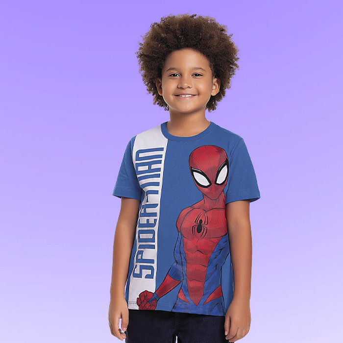 Camiseta em meia malha Homem-aranha