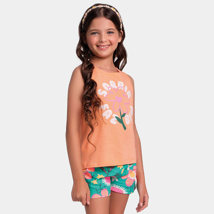 Conjunto regata e short de flor