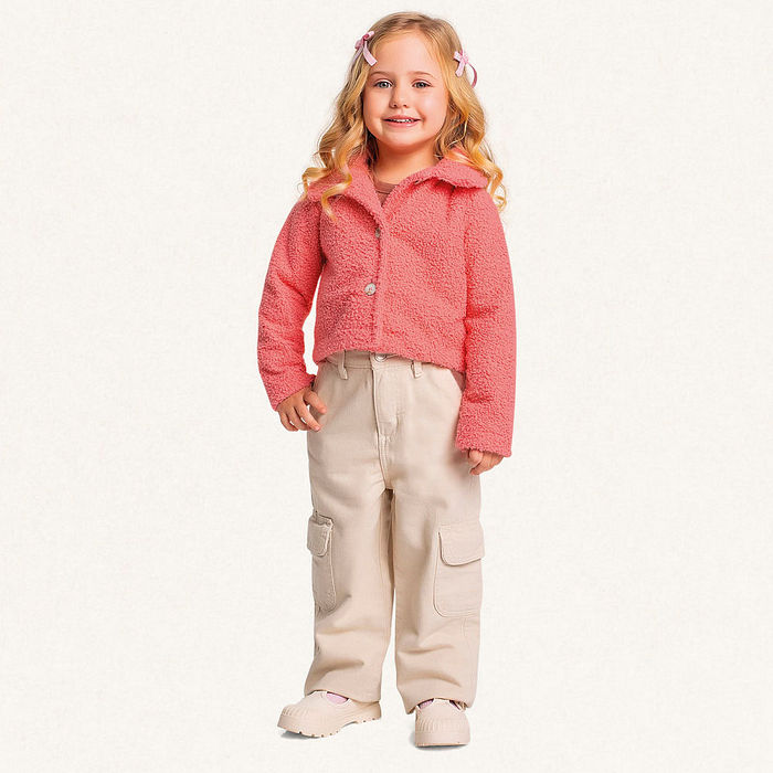 Casaco aberto em Pêlo cotelê