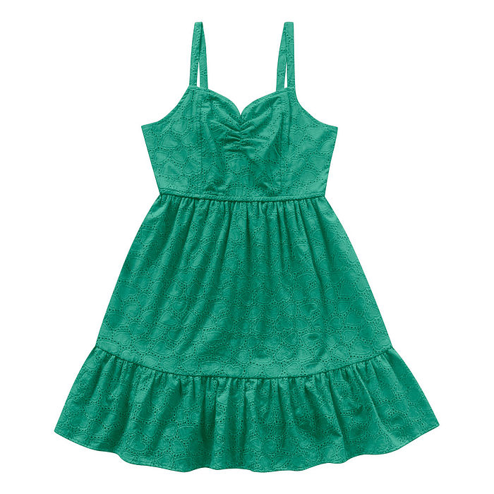 Vestido juvenil feminino estampa corações com lastex