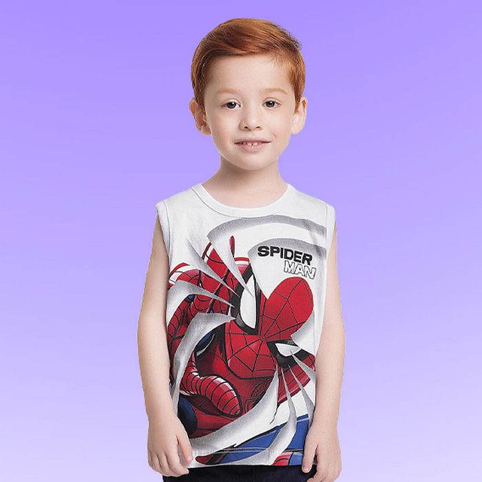 Regata em meia malha Homem-aranha