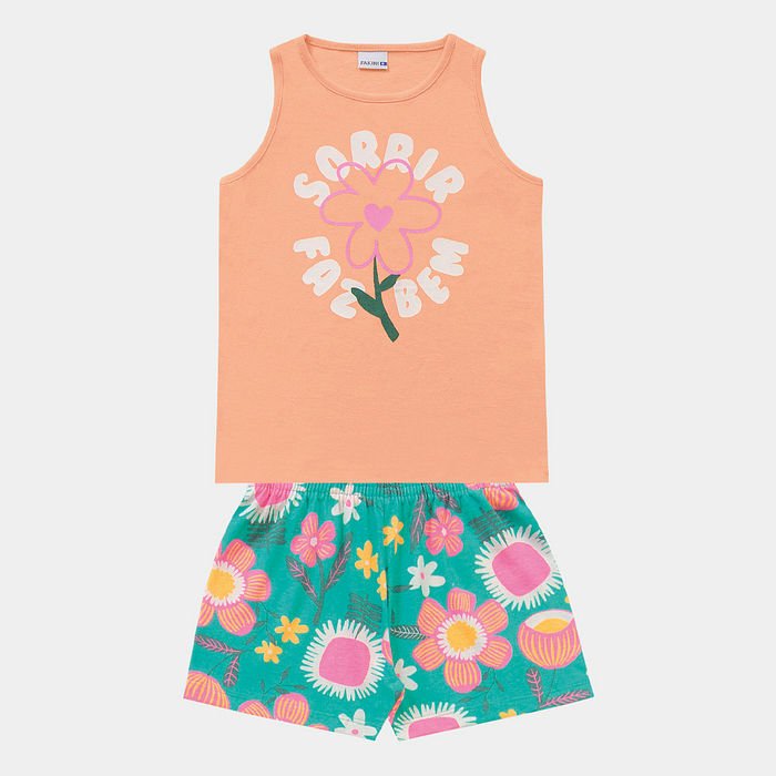 Conjunto regata e short de flor