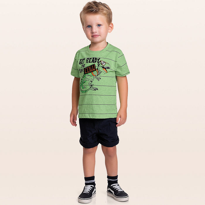 Camiseta em meia malha dinossauro