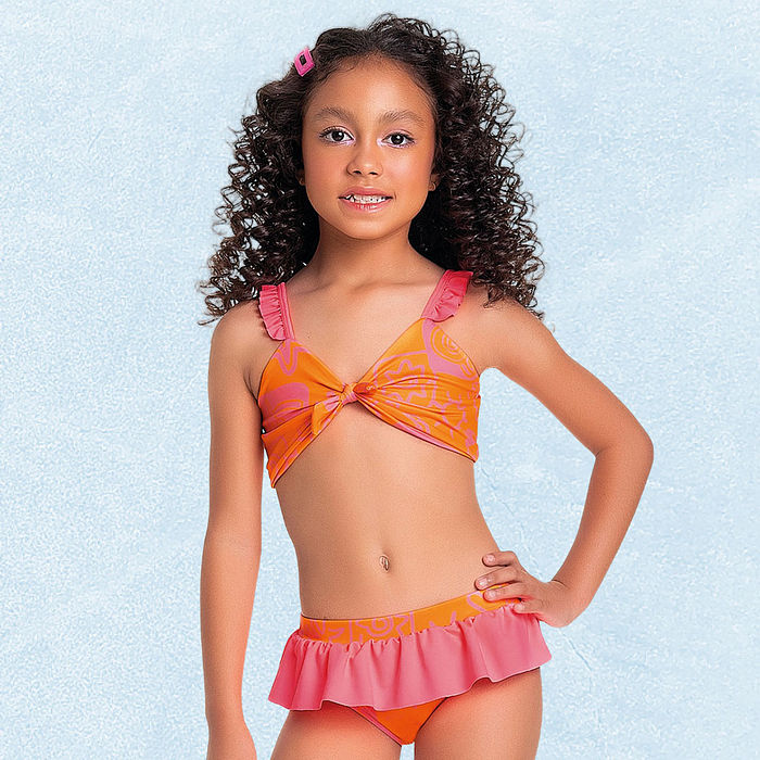 Conjunto biquíni top e calcinha com forro em cotton poliéster