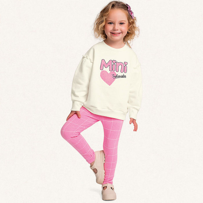 Conjunto blusão em moletom e legging em molecotton molinê fashionista