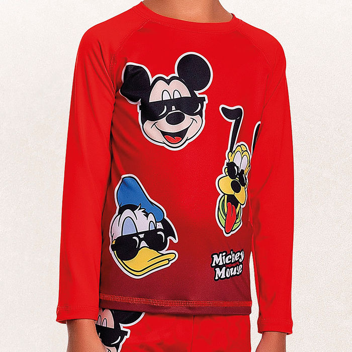 Camiseta manga longa praia turma mickey