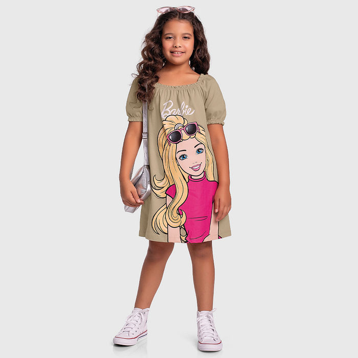 Vestido em meia malha da Barbie