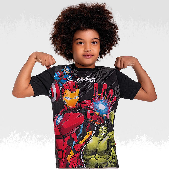 Camiseta em meia malha Avengers