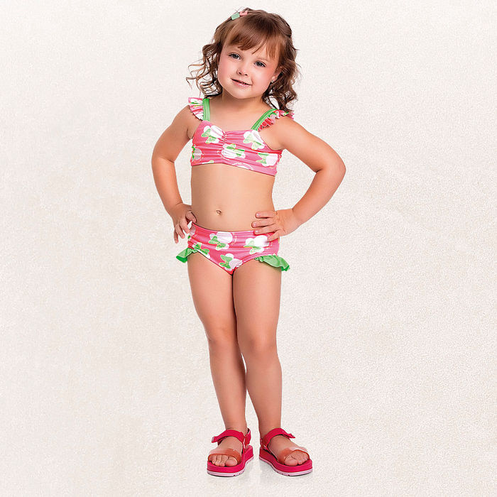 Conjunto biquíni top e calcinha minnie