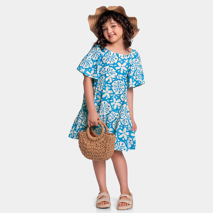 Vestido estampa bolacha do mar