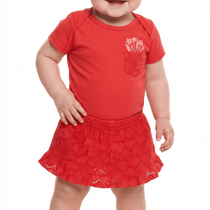 Conjunto body manga curta e short com botão de pressão