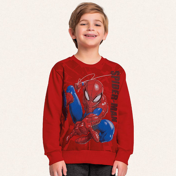 Conjunto blusão e calça em moletom Spider-man