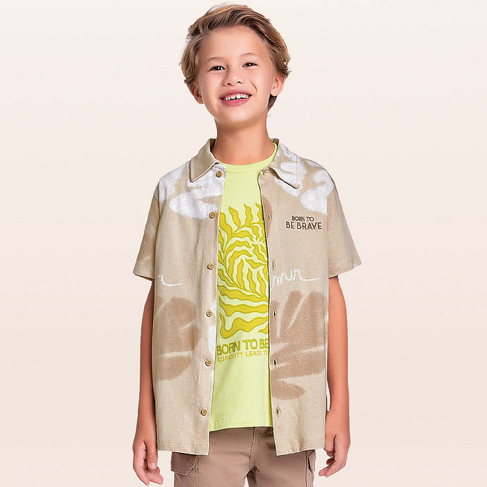 Camisa em meia malha brave com botões