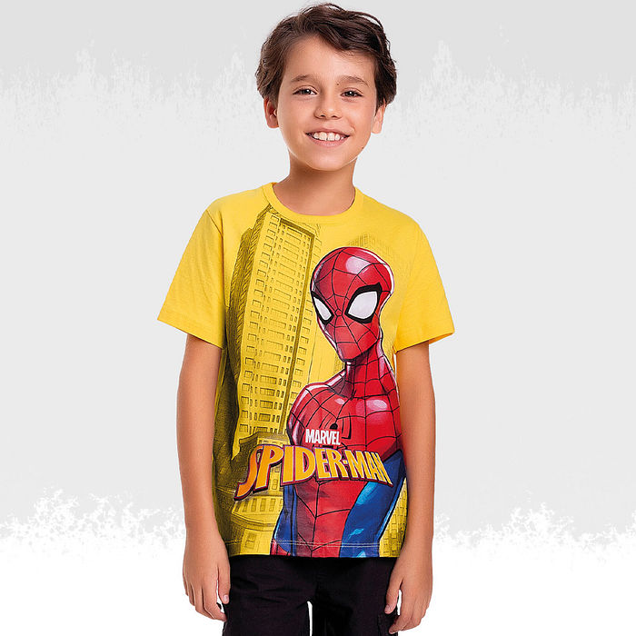 Camiseta meia malha homem-aranha